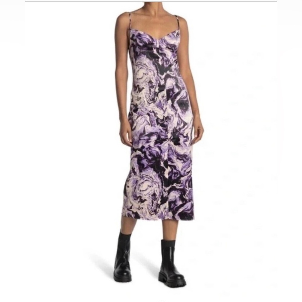 AFRM Katica Satin Midi Slip Dress